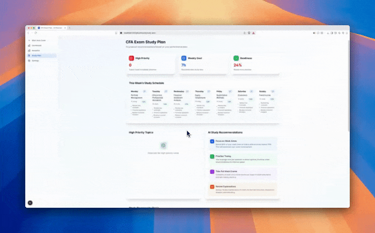 Personalized Level 1 Study Plan Demo